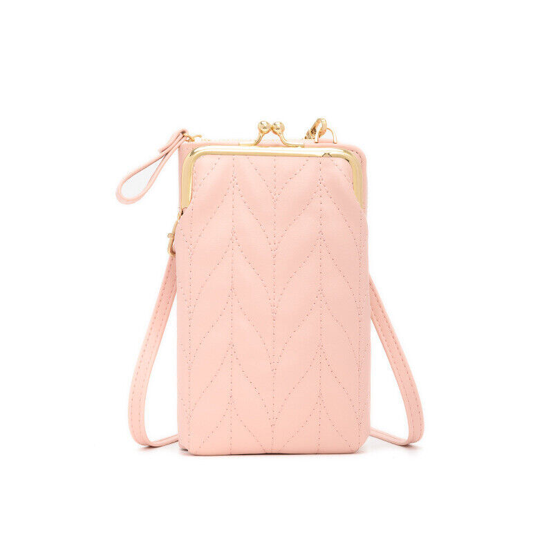 Female Cell Phone Money Bags Ladies Purse Soft Leather Flap Mini Crossbody Bags
