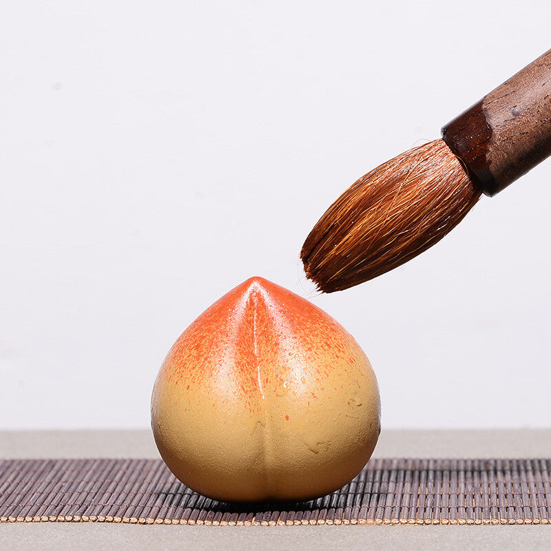 Peach Statue Creative Tea Pet Yixing Zisha Purple Clay Table Decoration Small