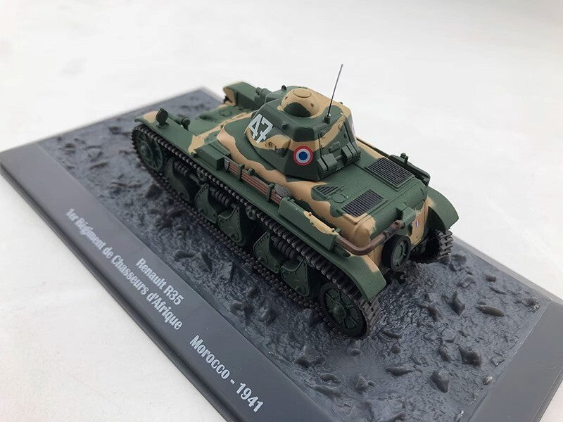 1:43 French Renault R35 Light Alloy Tank Finished Ornament Model Collection