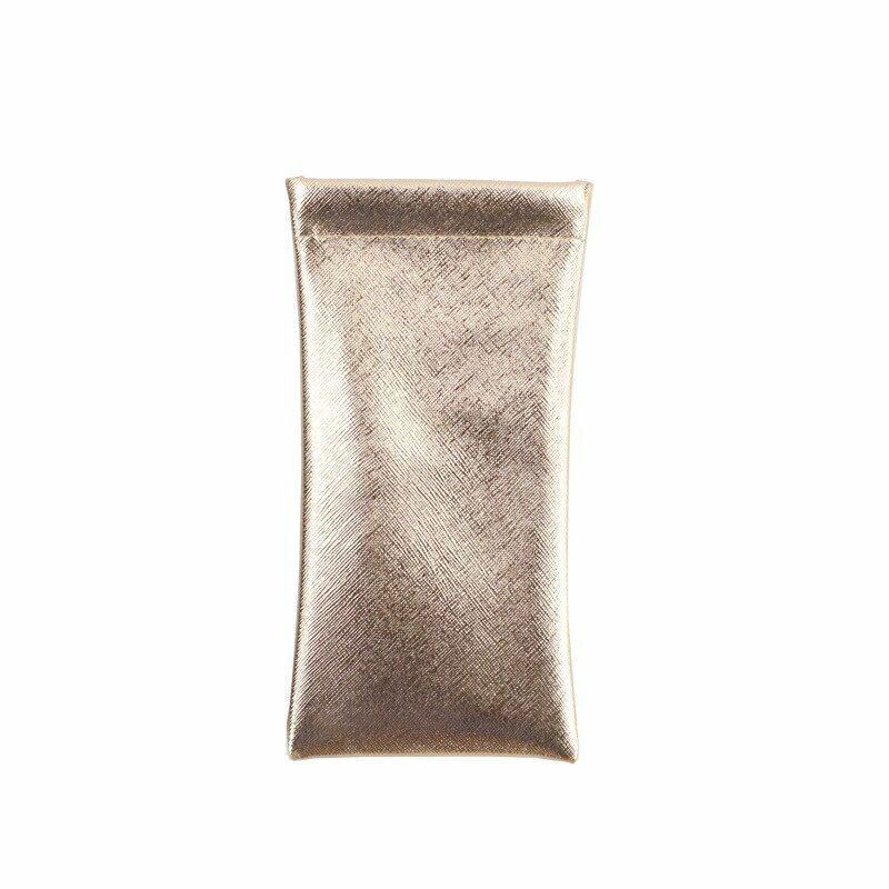 Sunglasses Bag Fake Leather Glass Case Pouch Portable Storege Nearsighted Gold