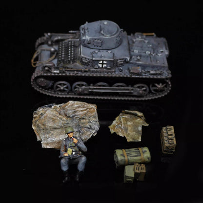 Homemade 1/72 German No.1 Tank Type B Painted Model Static Ornament Toys