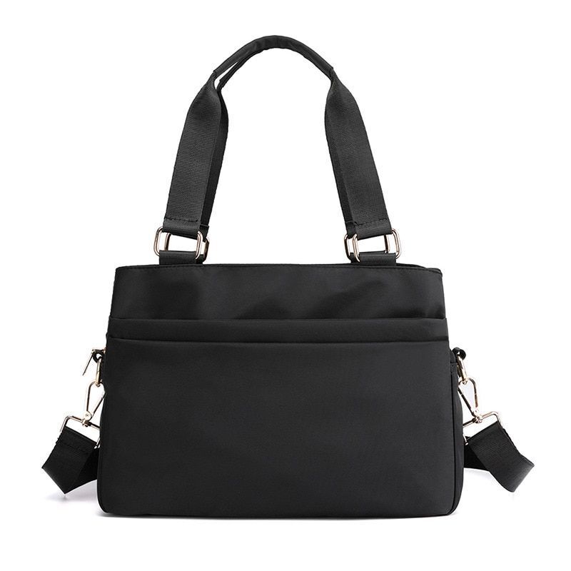 Bag Nylon Travel Bag Handbag Totes Shoulder Purse Business Bag Black 30*12*23 CM