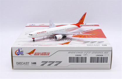 for JC Wings Air India for Boeing B777-200LR VT-AEF 1:400 plane Pre-built Model