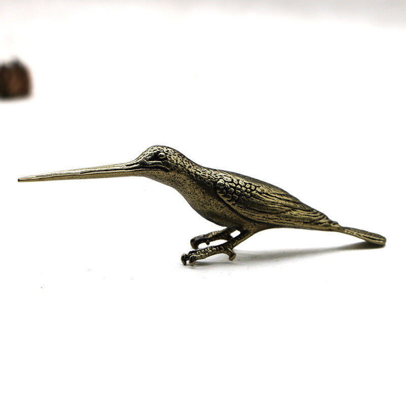 Solid Brass Birds Figurines Antique Statue Hummingbird Tea Knife Home Decor A+