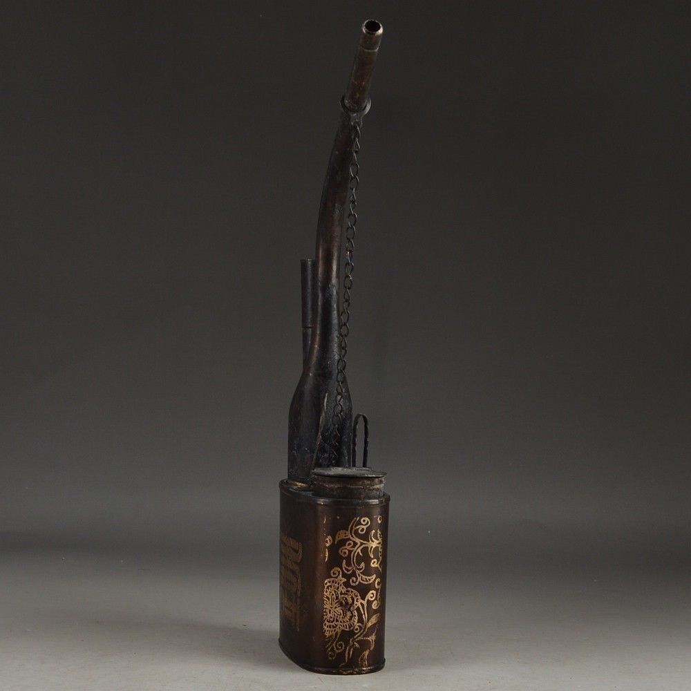 23.8cm Chinese Copper Smoking Tool Pipe Decorated Handicraft Ornaments