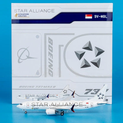 1:400 JC Wings Singapore Airlines B737 MAX 8 Airplane Diecast Aircraft Model