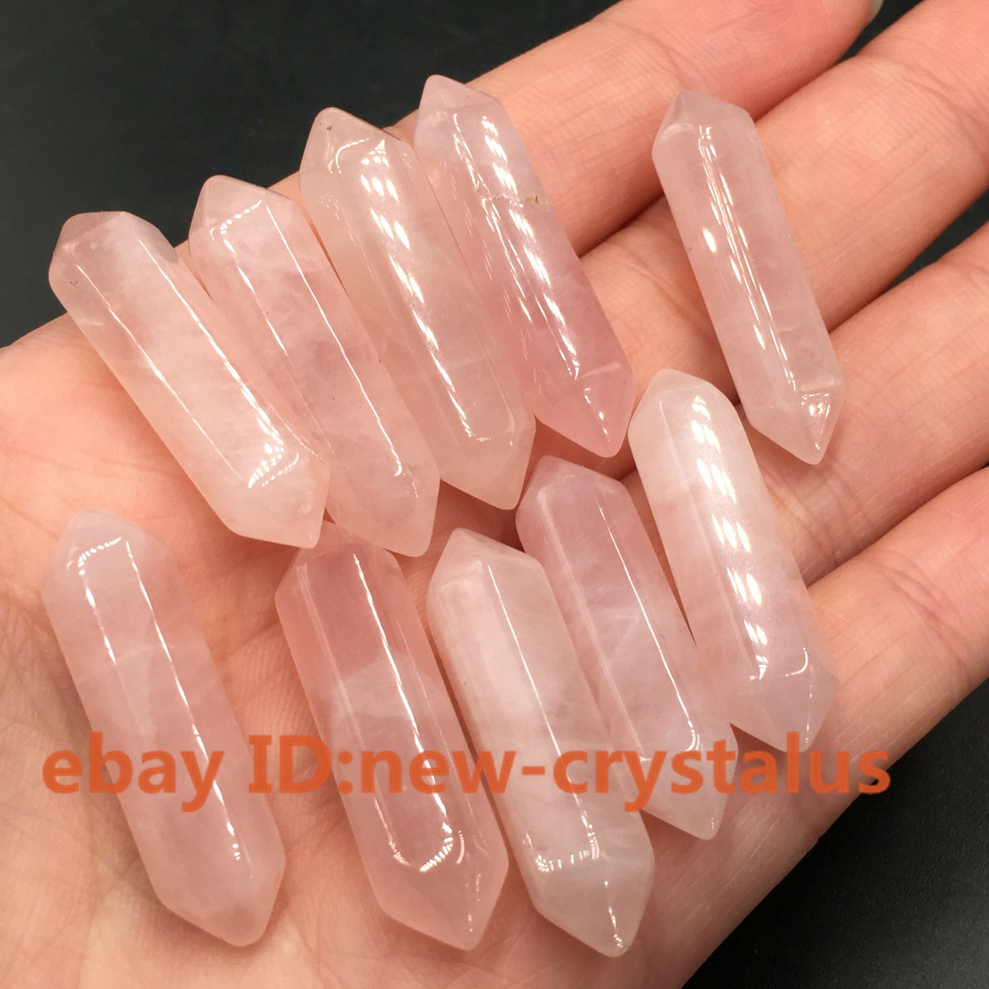 10pc Natural Rose Quartz Double Point Obelisk pendant Crystal Wand reiki Healing