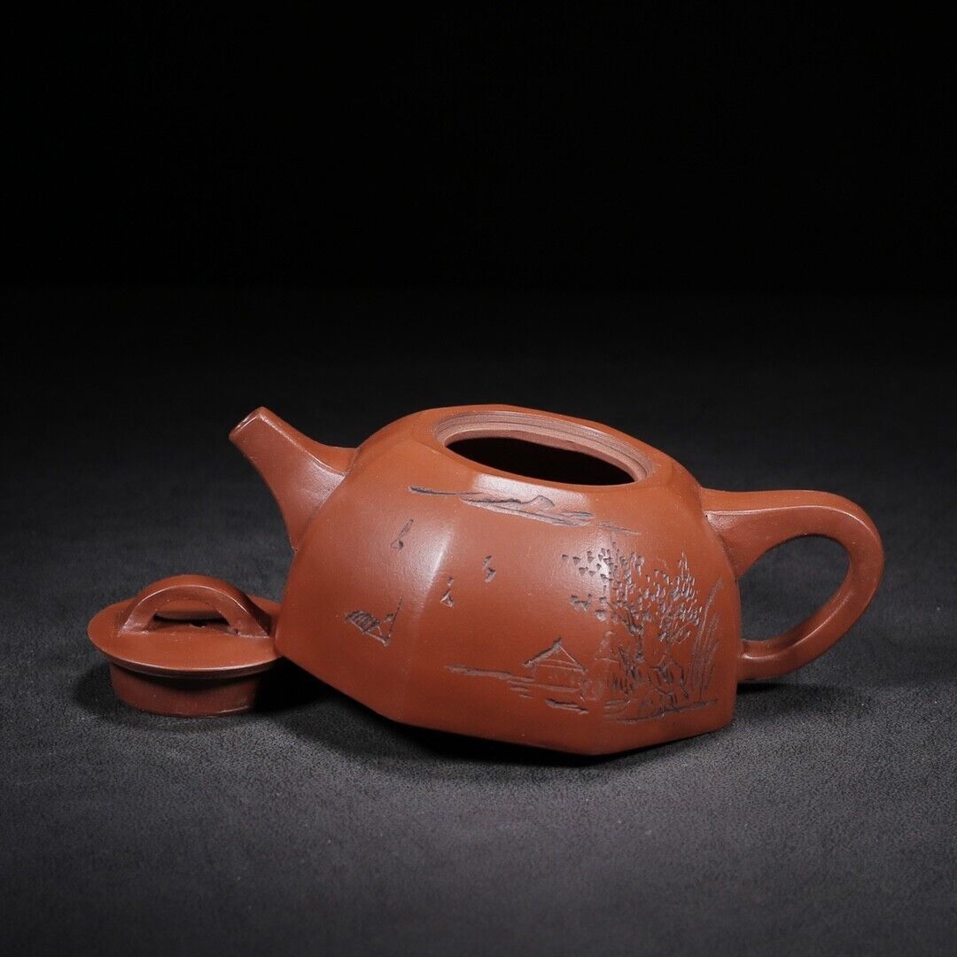 Chinese Yixing Zisha Clay Handmade Exquisite Teapot（八方 底款：壶痴）