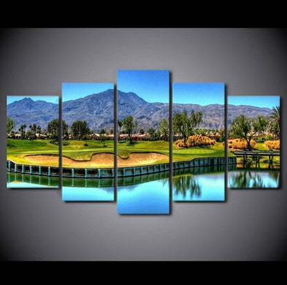 5Pcs Wall Art Canvas Painting Picture Home Decor Modern Abstract Golf Course