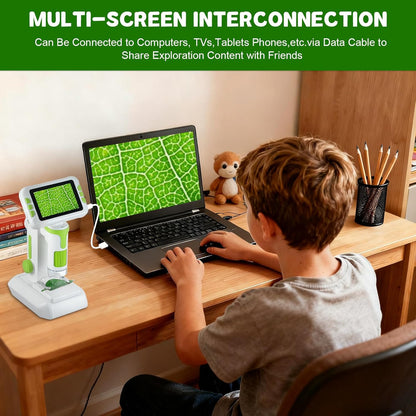 1600X Digital Microscope for Kids, Upgraded Portable Microscope with 4.0 Inch HD