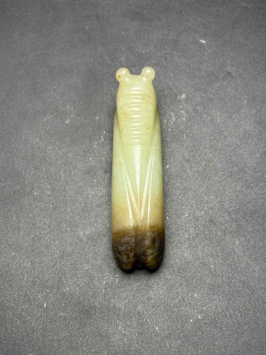 Certified Natural Hetian Jade Hand-carved Exquisite Cicada Statues 31344