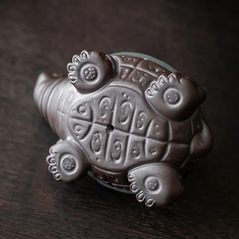 Little Turtle Tea Set Filter Figurine - Handmade Sculpture Kung Fu Tea Set