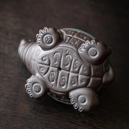 Little Turtle Tea Set Filter Figurine - Handmade Sculpture Kung Fu Tea Set