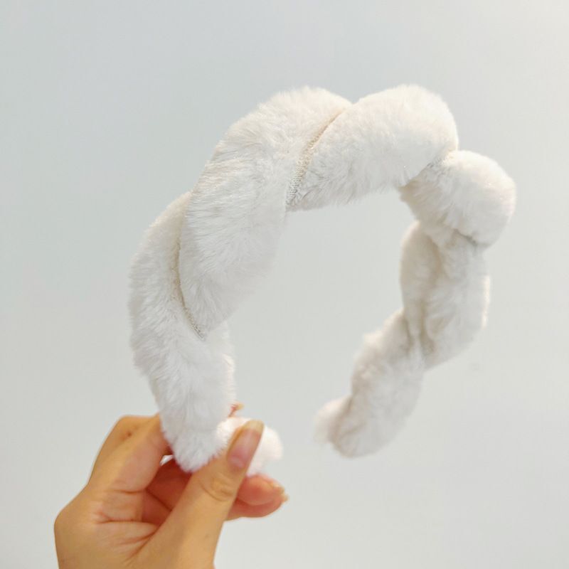 Women Headband Luxurious Faux Fur Crystal Hairband Casual Adult Hair Accessories