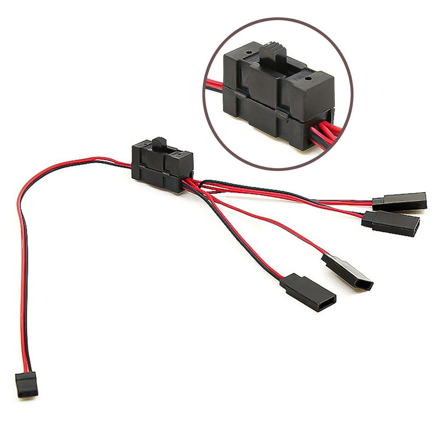 4-Way LED Cable On/Off Controller Switch Y Wire for 1/10 TRX-4 SCX10 RC Crawler