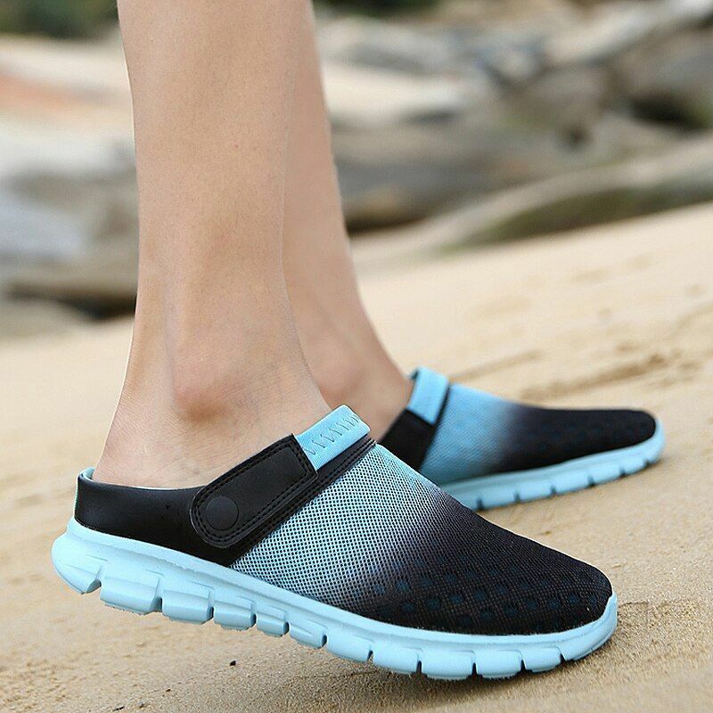 Summer Sandals Mesh Shoes Breathable Beach Slippers Water Hollow Wading Clogs