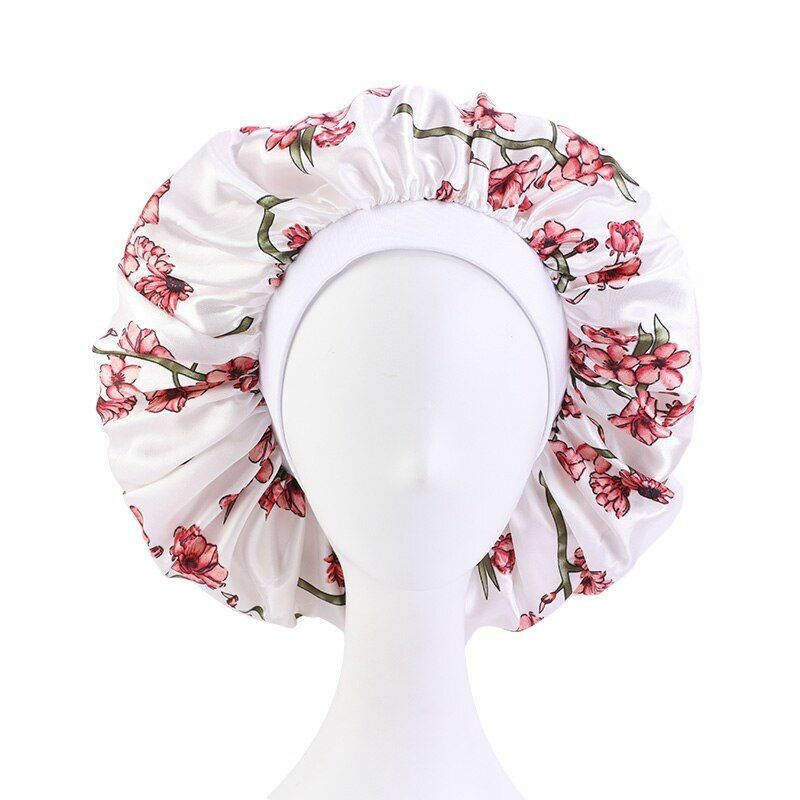 Sleep Night Cap Big Size Beauty Satin Silky Bonnet Head Cover Hat Curly Springy