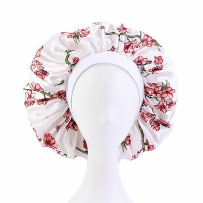 Sleep Night Cap Big Size Beauty Satin Silky Bonnet Head Cover Hat Curly Springy