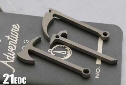 EDC Titanium Multifunctional Crowbar Axe Bottle Opener Keychain Necklace Pendant