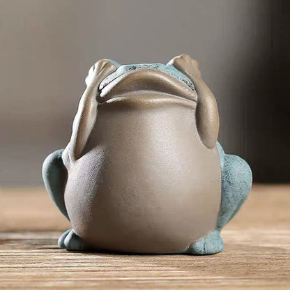 Painted Pottery Frog Tea Pet Quot Little Frog Purple Decoration Accessories