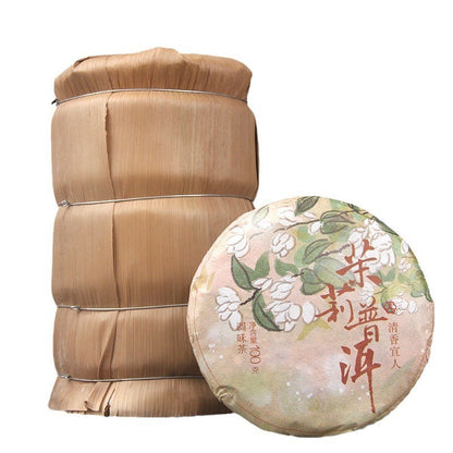 100g Authentic Jasmine Pu'er Tea Ripe Tea Aged Fragrant Premium Small Tea Cake