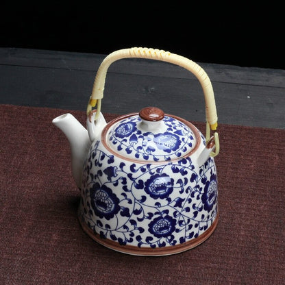 900ml China Porcelain Teapot With Strainer Net High Capacity Tea Pot For Hotel