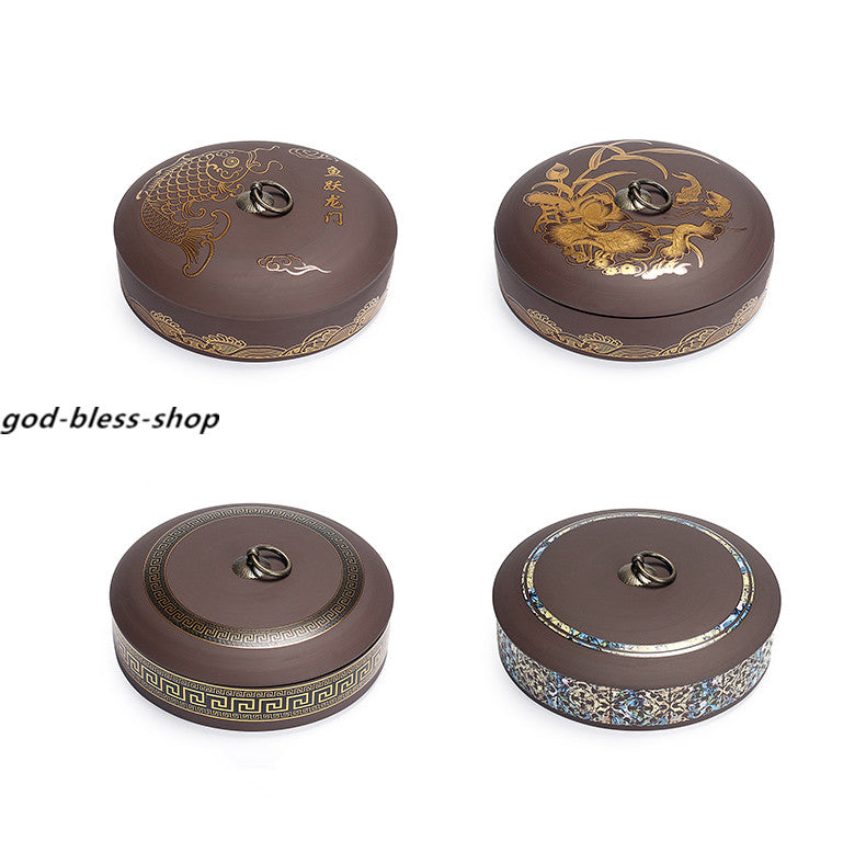Chinese Yixing Zisha Purple Clay Tea Caddy Sealed Canister For Pu'er Loose Tea