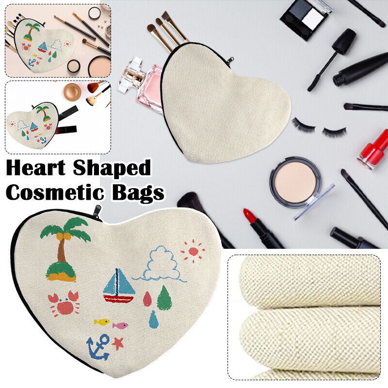 6Pcs Blank DIY Craft Bags Canvas Pen Case Travel Makeup Pouches Cosmetic Bags