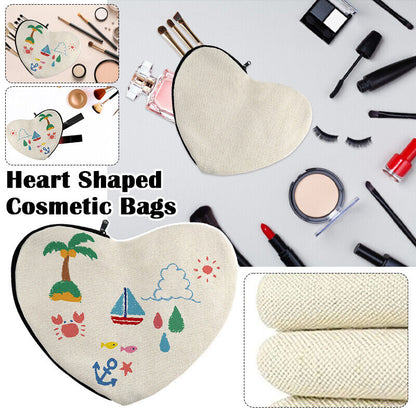 6Pcs Blank DIY Craft Bags Canvas Pen Case Travel Makeup Pouches Cosmetic Bags