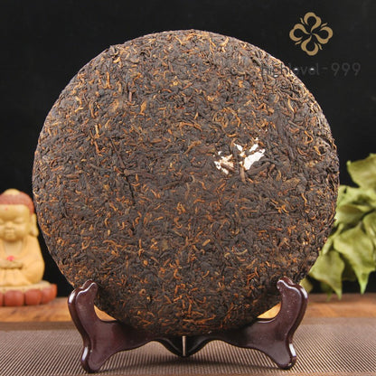 380g Ripe Pu'er Tea Cake Yunnan Dry Stored Menghai Early Spring Ancient Tree Tea