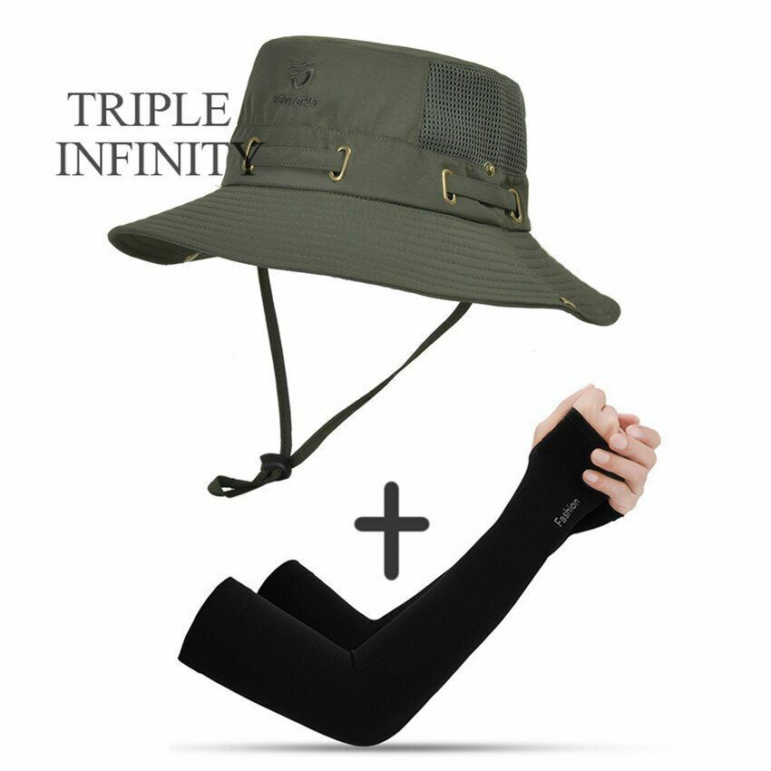 Summer Bucket Hat Mesh Breathable Outdoor Fishing Mountaineering Hiking Foldable