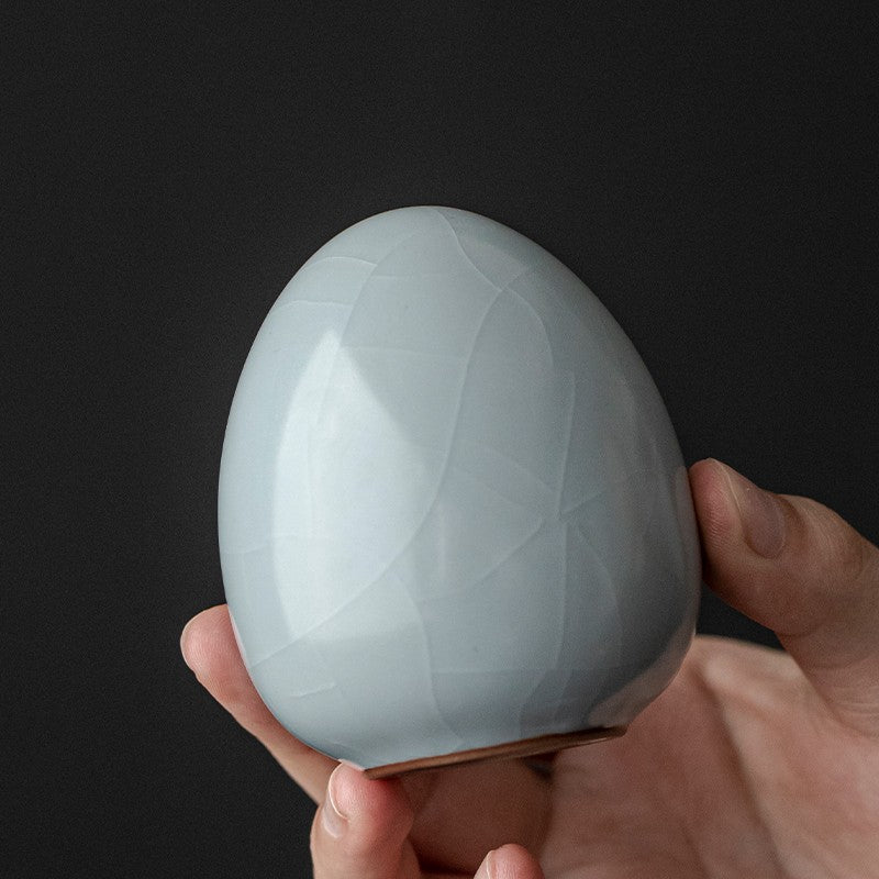 1pc Tianqing Ru Kiln Tea Egg Tea Pet Small Ornament Tea Table Decor Tea Playing