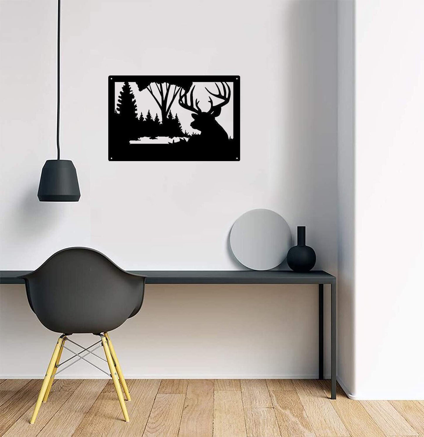 Wildlife Deer Wall Art - Lone Buck - Size 13.8" x 9" Metal Wall Art