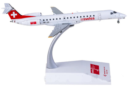 1:200 JC Wings Swiss Embraer ERJ-145LU Passenger Airplane Diecast Plane Model