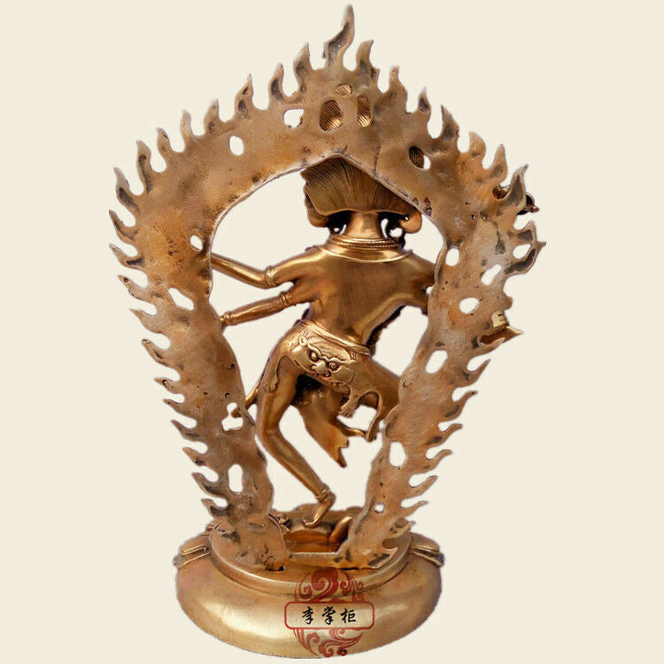 12" Tibetan Buddhism Bronze 4 Arms Vajravarahi Dorje Phakmo Dakini Rupa Statue