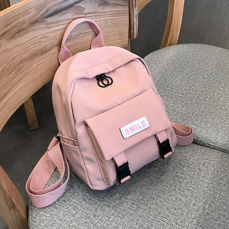 Waterproof Backpack Trendy Women Fashion Shoulder Bag Small Nylon School Bag 1PC