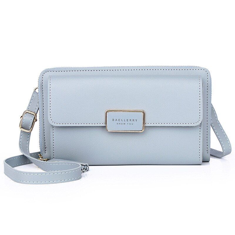 Handbags Large Shoulder Bags Hasp Zipper Purse 6.5Inch Phone Clutch Card Holder
