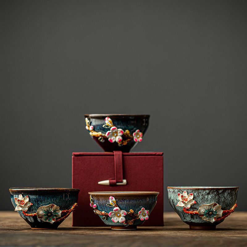 130ml Jingdezhen Enamel Ceramic Tea Cup China Handmade Tea Cup Kung Fu Cup