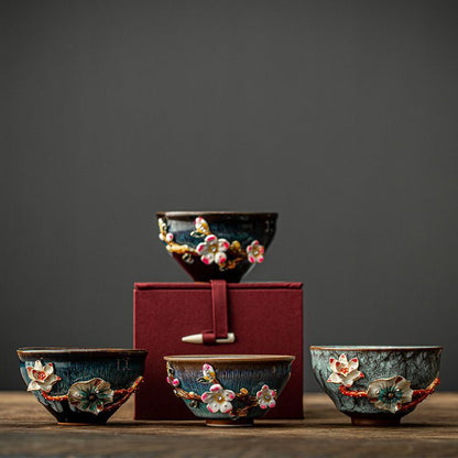 130ml Jingdezhen Enamel Ceramic Tea Cup China Handmade Tea Cup Kung Fu Cup