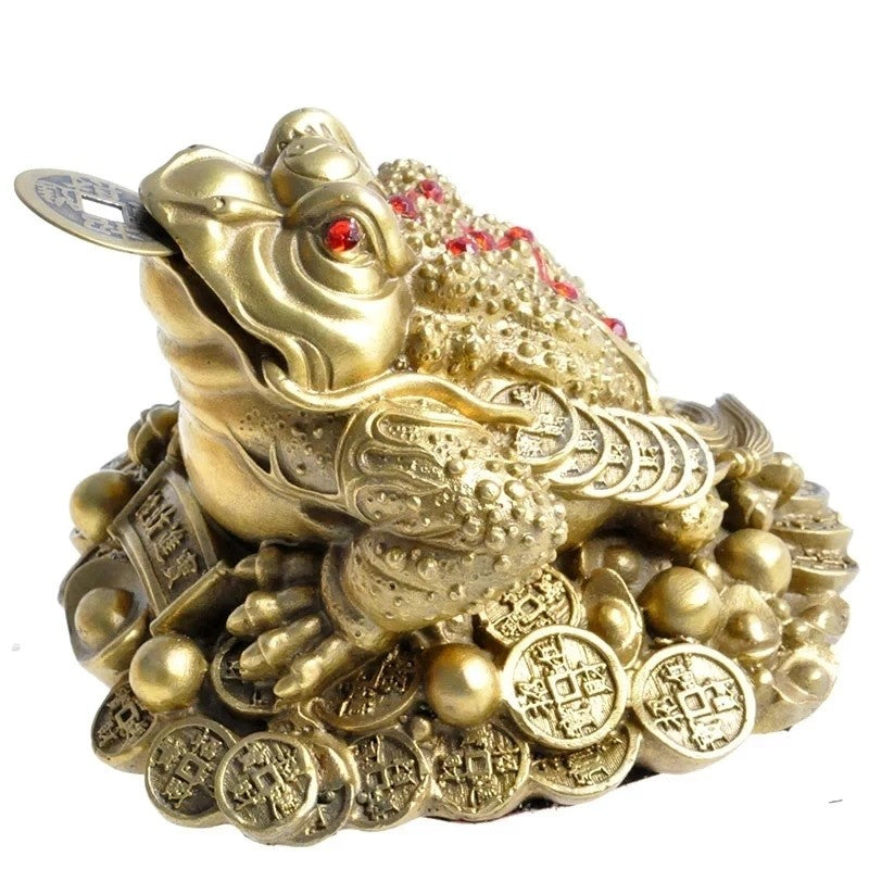 Feng Shui Three Legged Money for Frog Brass Toad Chinese Craft Decor
