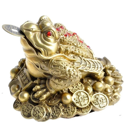 Feng Shui Three Legged Money for Frog Brass Toad Chinese Craft Decor