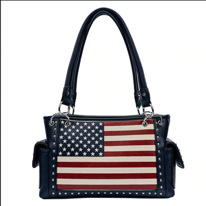 American Flag Stars and Stripes Crossbody Handbag Women Purse Shoulder Bag