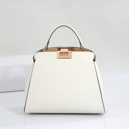 28/32cm Trapezoid Real Leather Tote Handbag Purse Fashion Shoulder Bag Briefcase