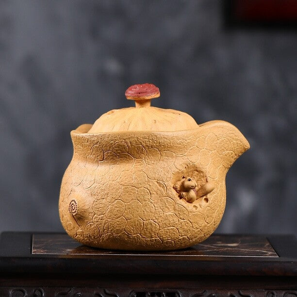 Real Yixing Zisha Duan Clay Tea Pot With Lid 14 Infuser Holes Handmade Craft New