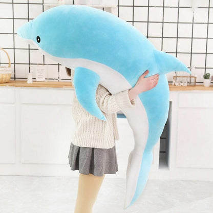 Large Plush Dolphin Stuffed Toys 30~120cm Sea Animal Soft Baby Sleeping Pillows