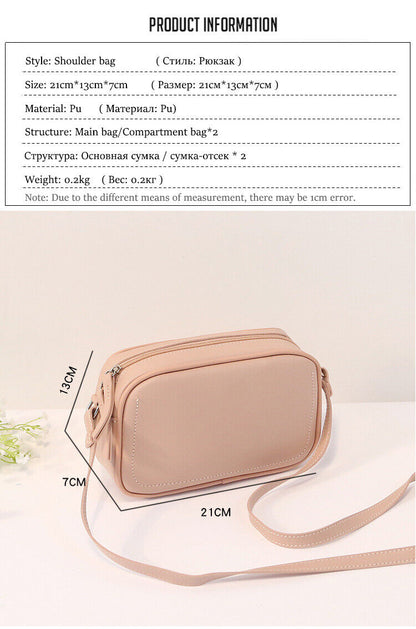 Shoulder Bag Simple Zipper Leather Messenger Bag Handbags Crossbody Flap Purse