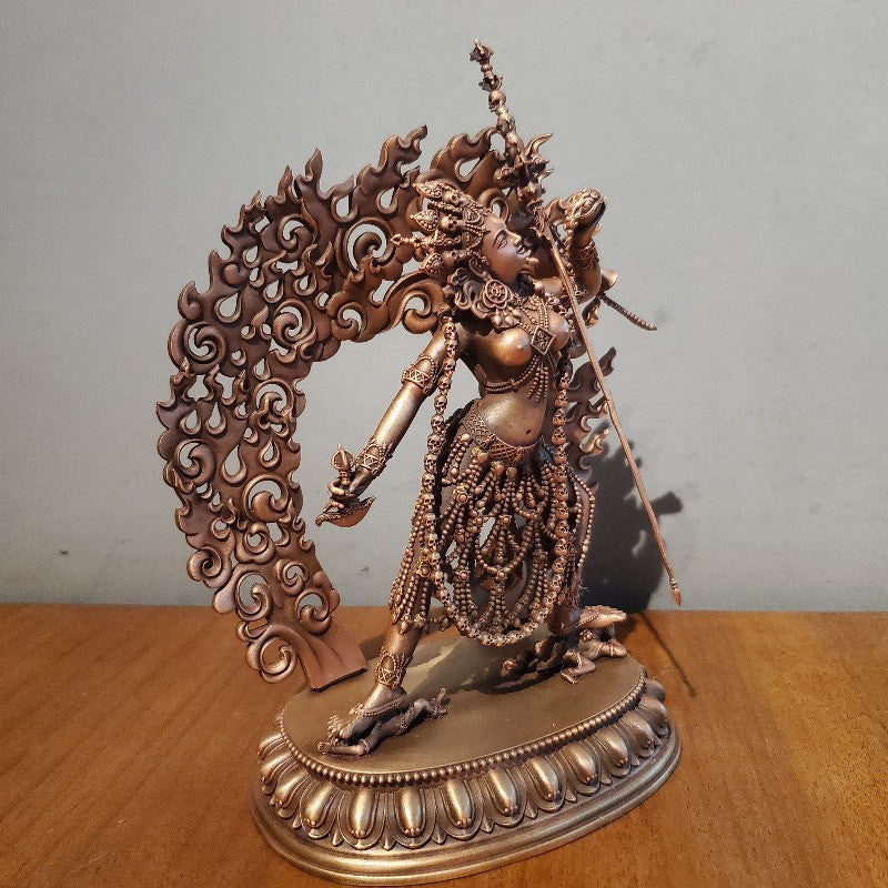 15CM Old Nepal Copper DAKINI Buddha Statue Buddhism Tantric Decoration