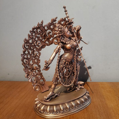 15CM Old Nepal Copper DAKINI Buddha Statue Buddhism Tantric Decoration