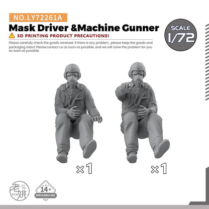 Yao's Studio LY72261A 1/72 Model Upgrade Parts Mask Driver &Machine Gunner