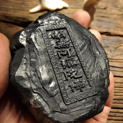 Handmade Amida Buddha Carved Natural Jade Pendant Office Decoration